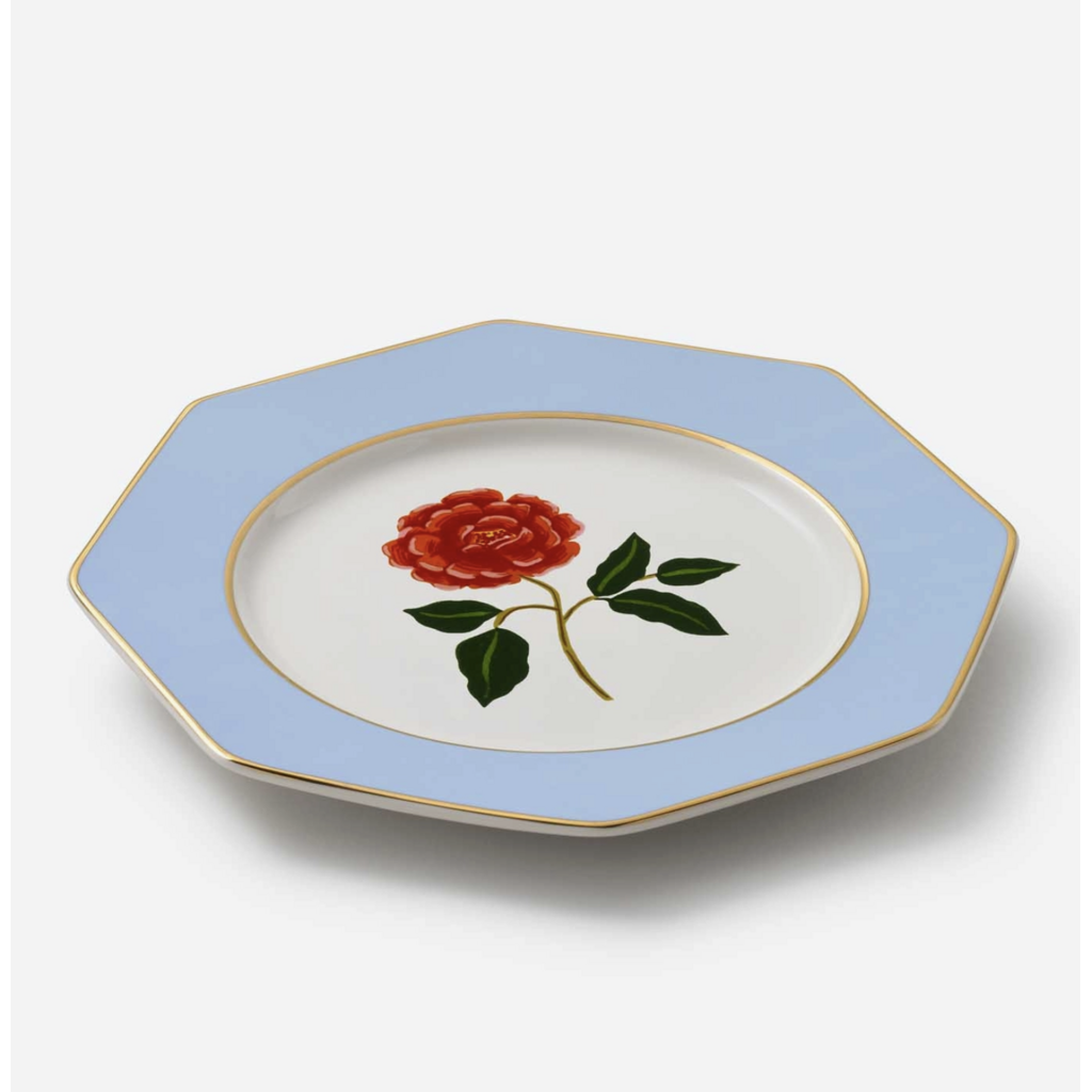Roses Porcelain Dessert Plate Set