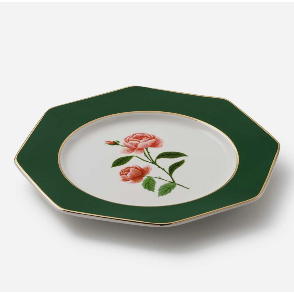 Roses Porcelain Dessert Plate Set