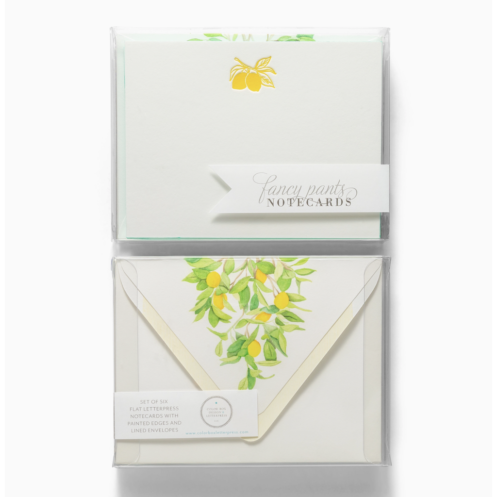 Lemon Fancy Pants Letterpress Notecards