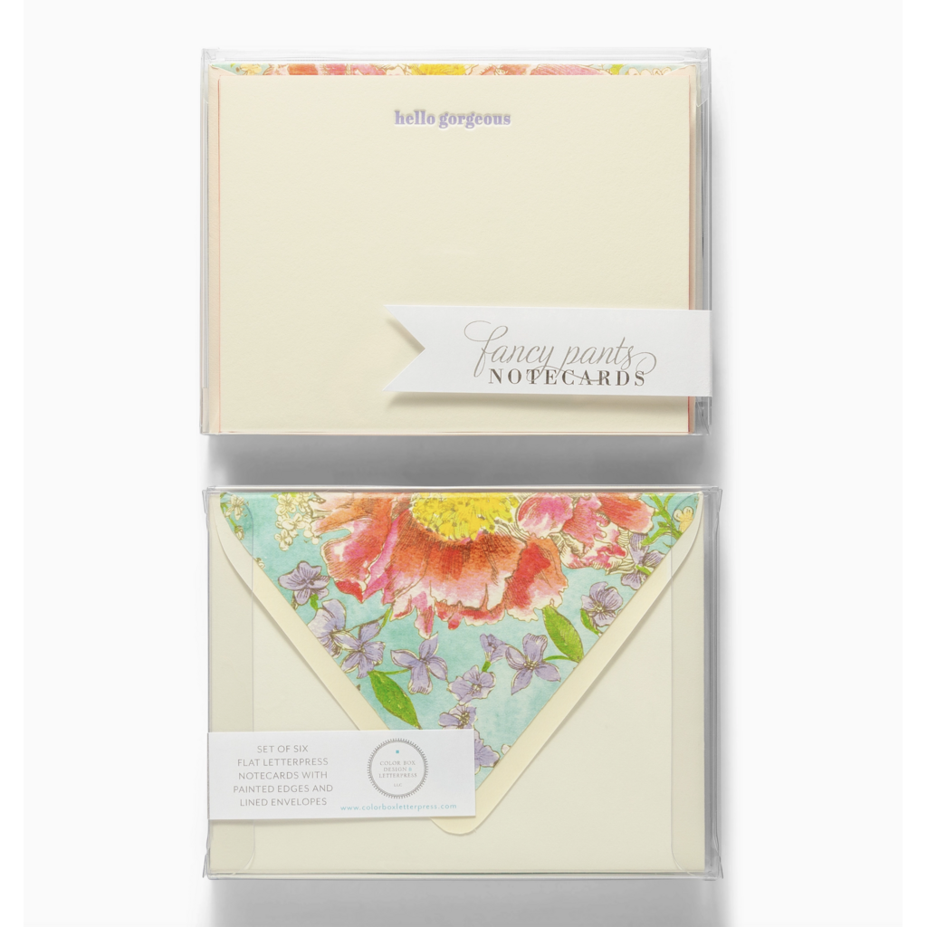 Hello Gorgeous Fancy Pants Letterpress Notecards