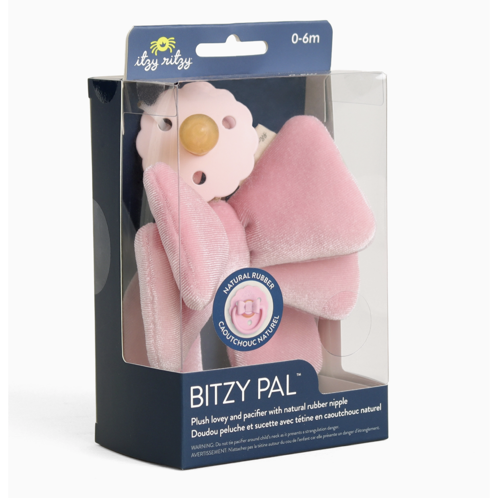 Bitzy Pal Natural Rubber Pacifier & Plush - Bow