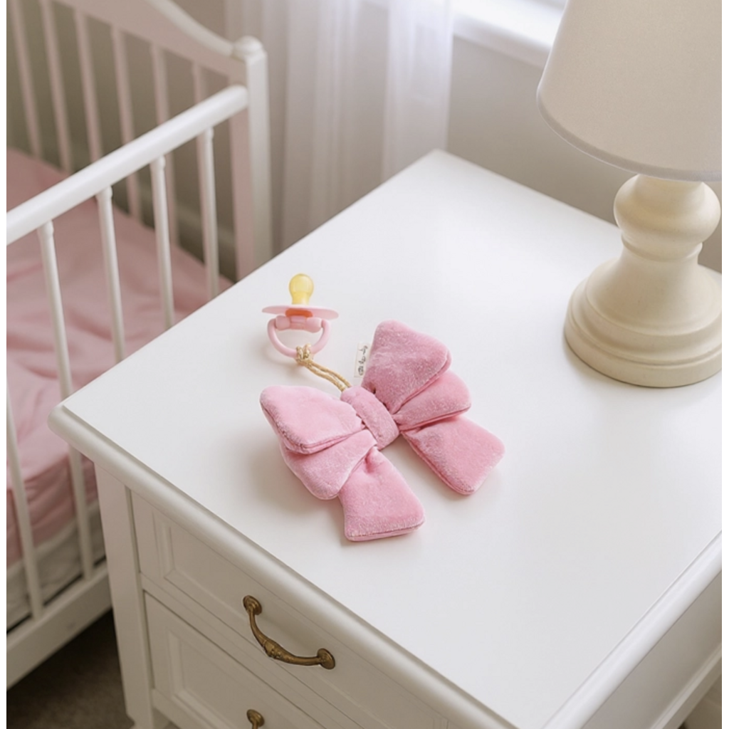 Bitzy Pal Natural Rubber Pacifier & Plush - Bow
