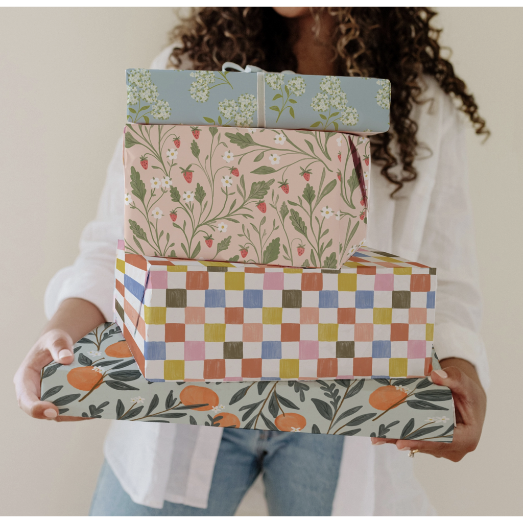 Strawberry Fields Gift Wrap Flat Sheet