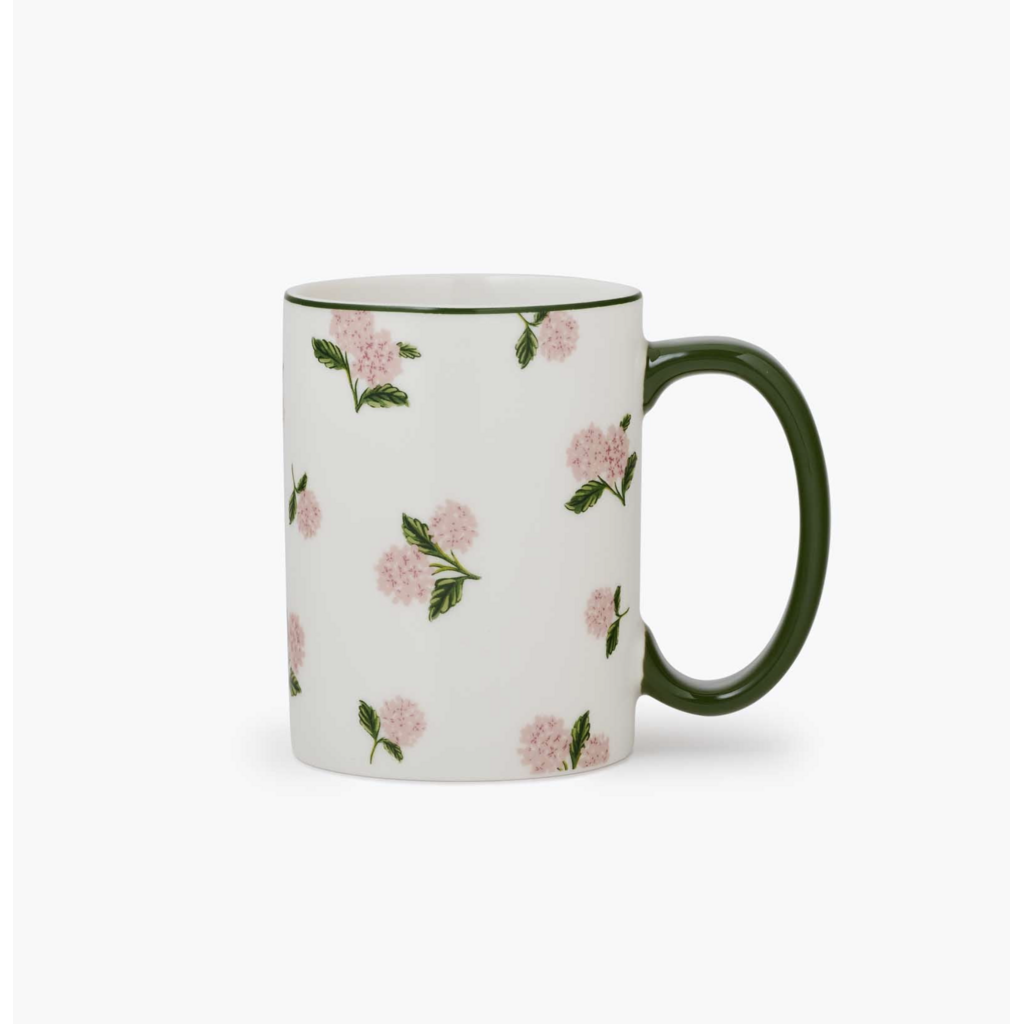 Pink Hydrangea Porcelain Mug