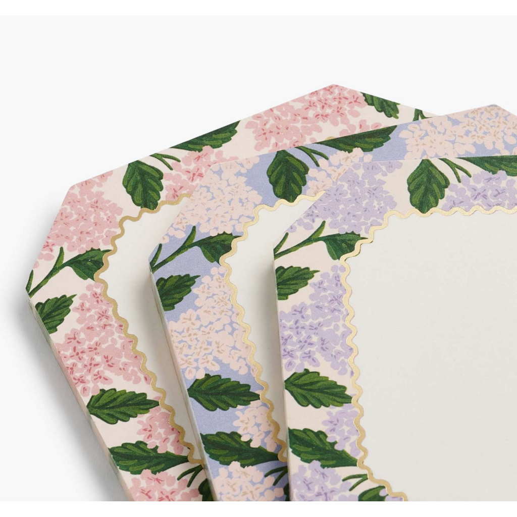 Pink Hydrangea Mini Notepad Trio