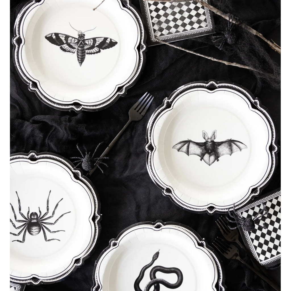 Black Bracket Edge Paper Plates