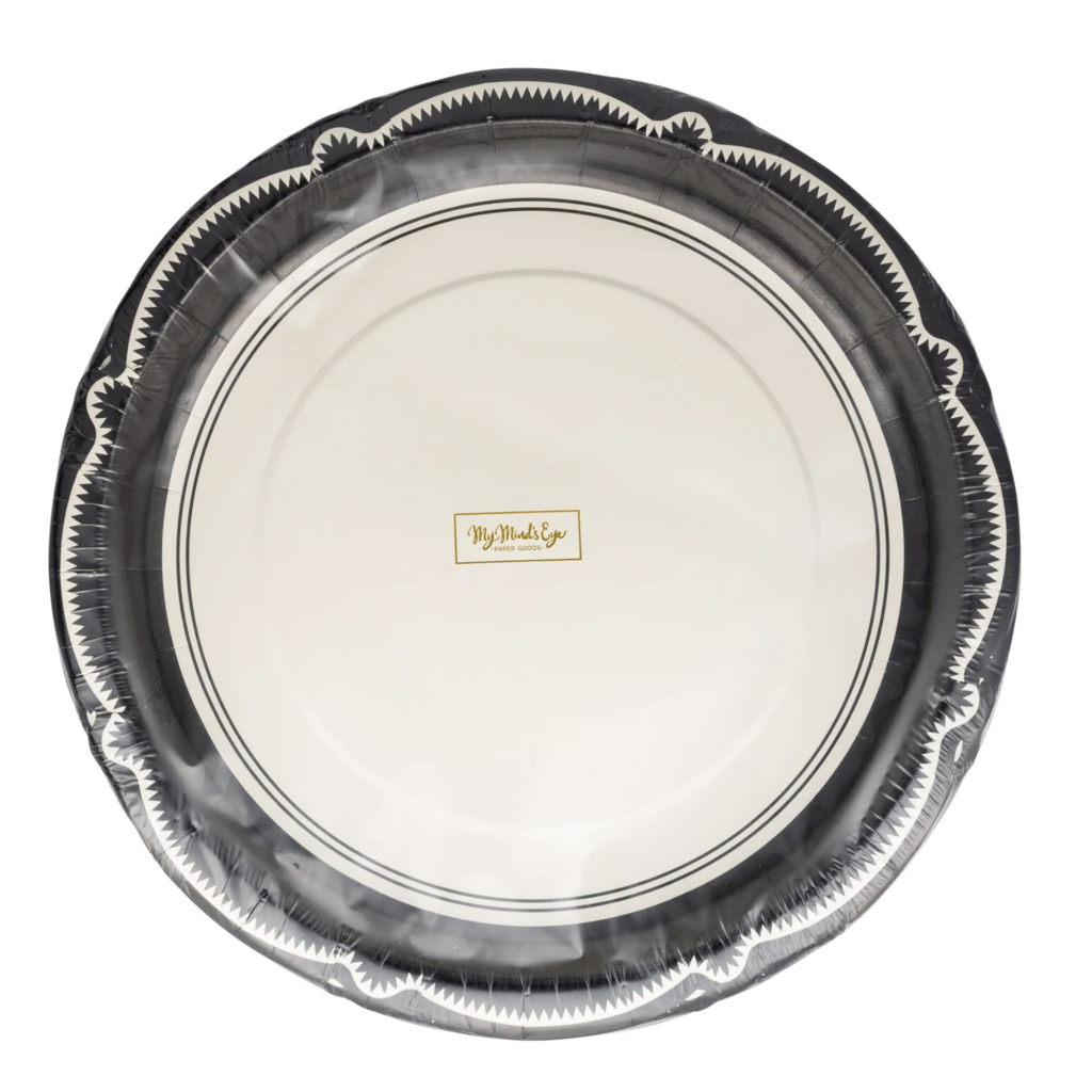 Black Bracket Edge Paper Plates