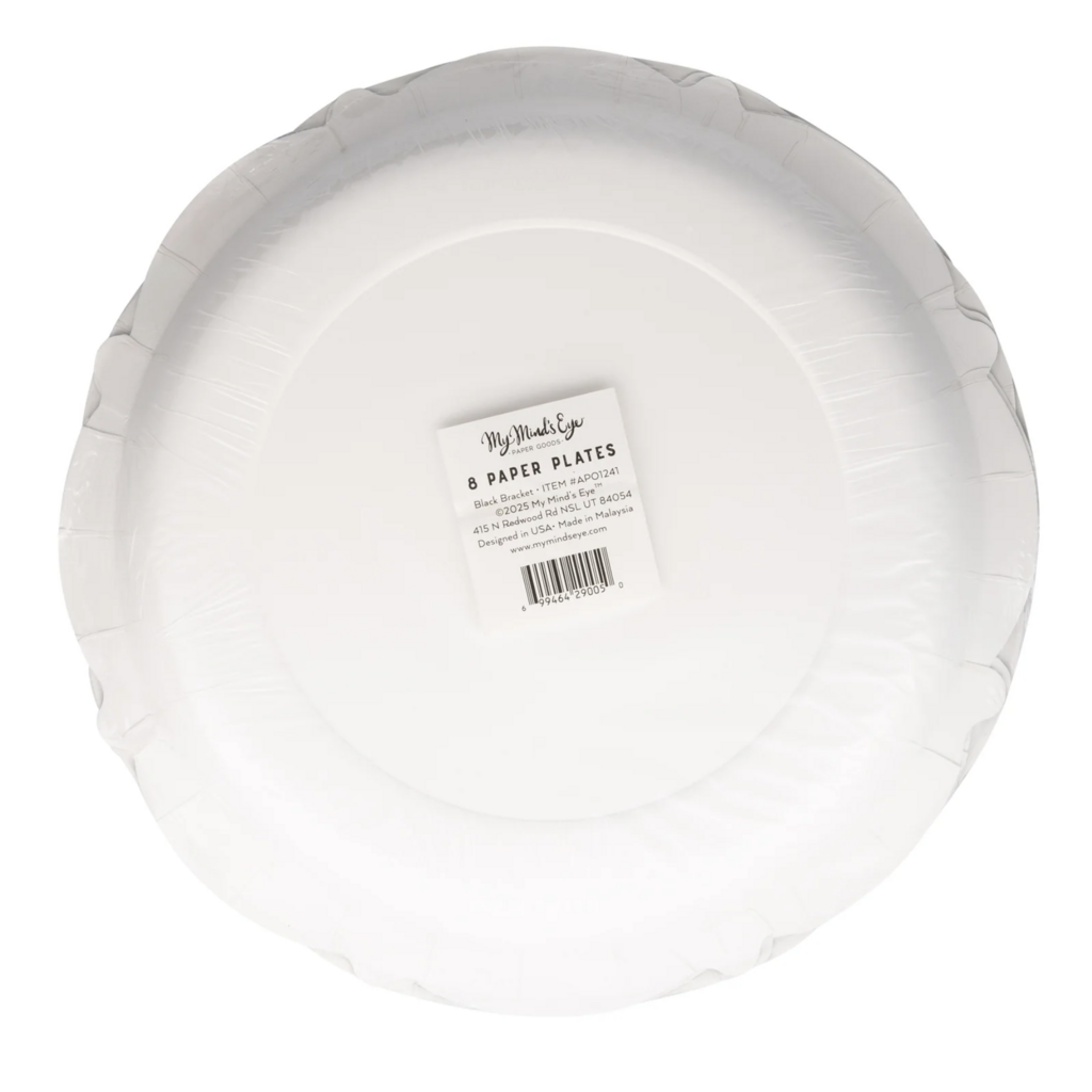 Black Bracket Edge Paper Plates