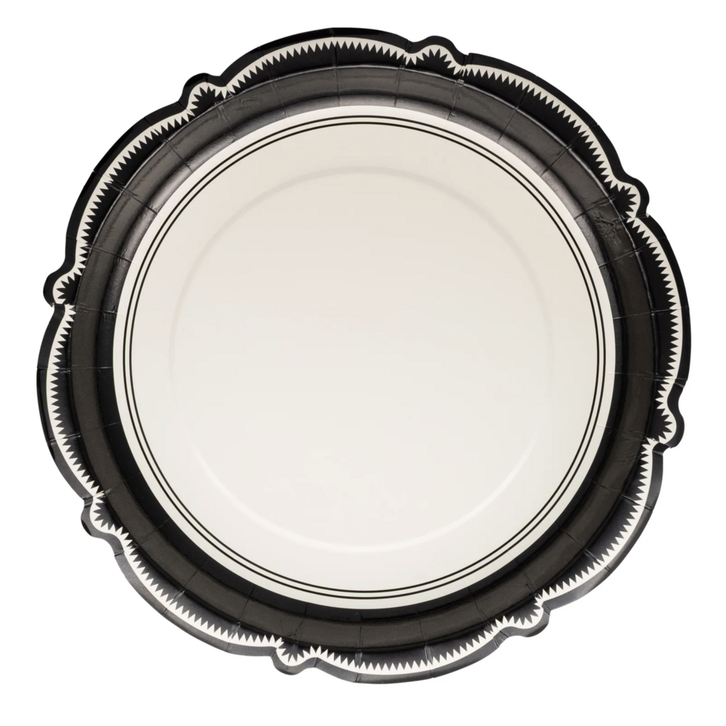 Black Bracket Edge Paper Plates
