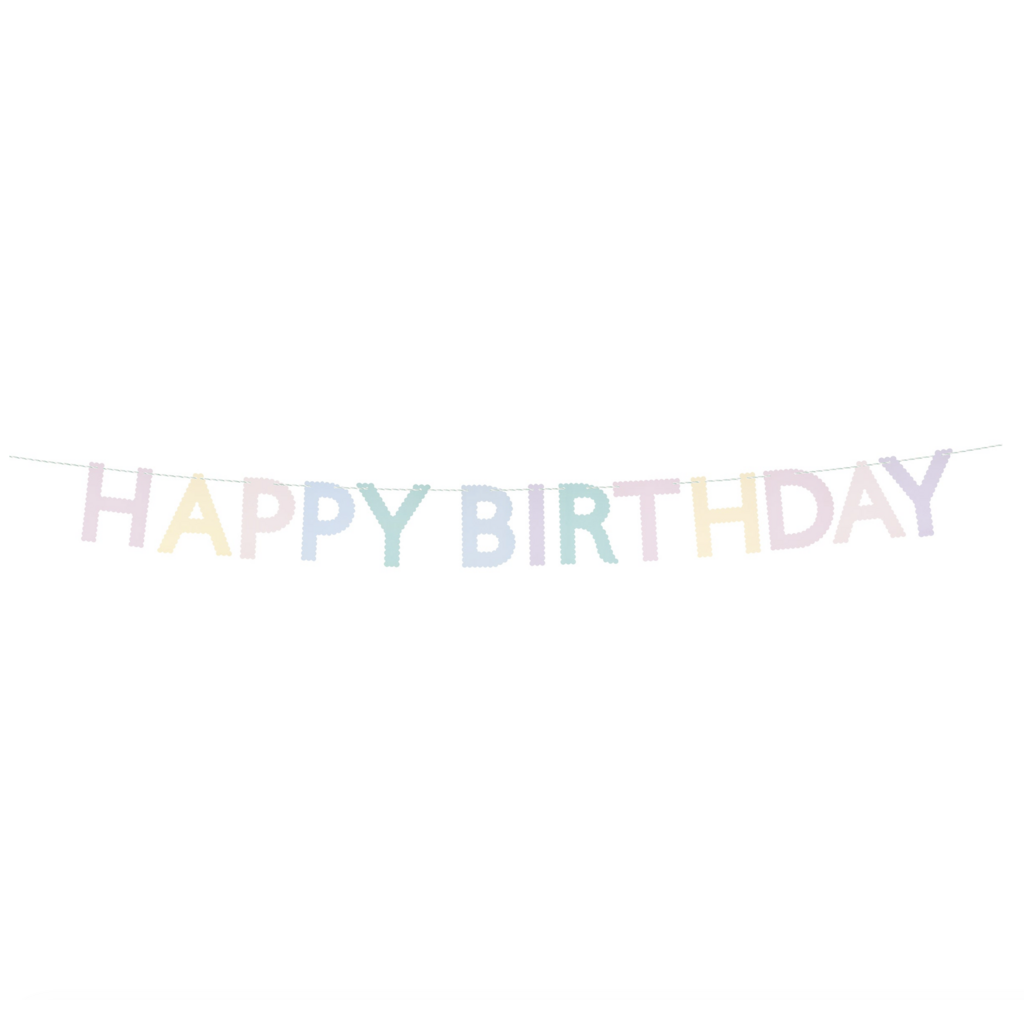 Scallop Pastel Happy Birthday Garland