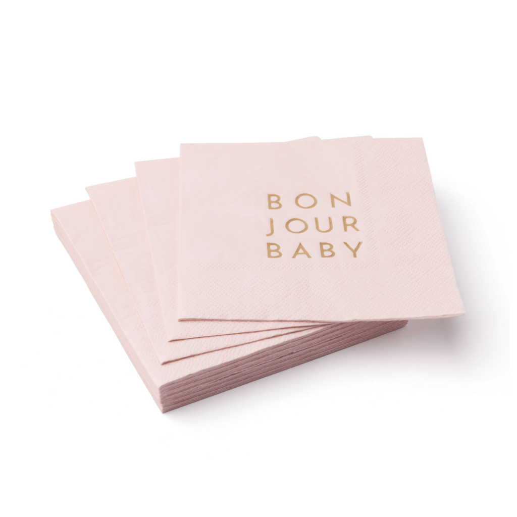 Bonjour Baby Petal Pink Cocktail Napkins
