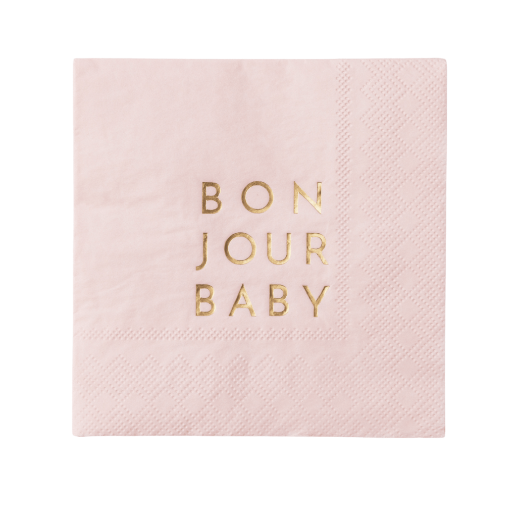 Bonjour Baby Petal Pink Cocktail Napkins