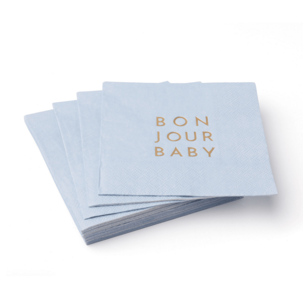 Bonjour Baby Sky Blue Cocktail Napkins