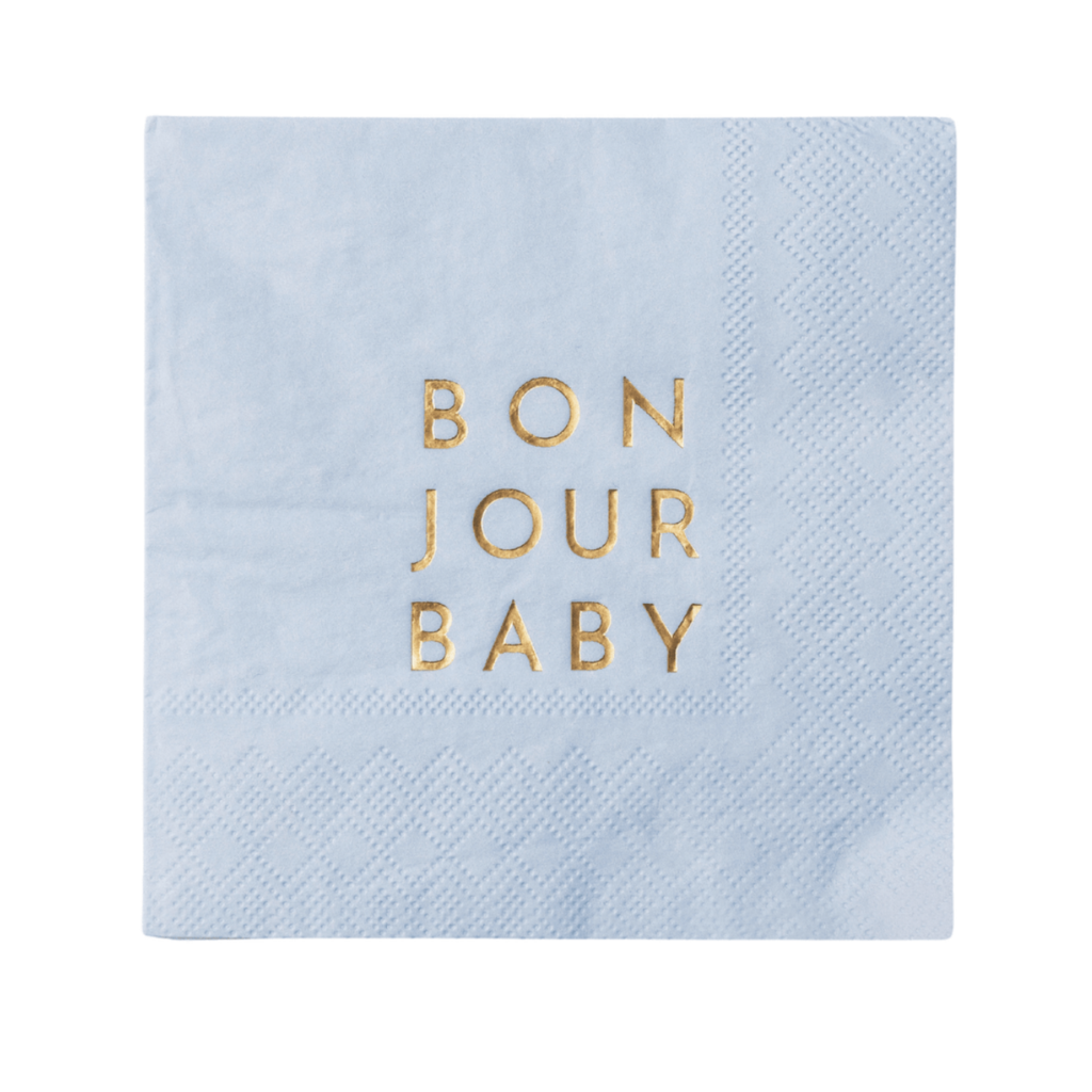 Bonjour Baby Sky Blue Cocktail Napkins