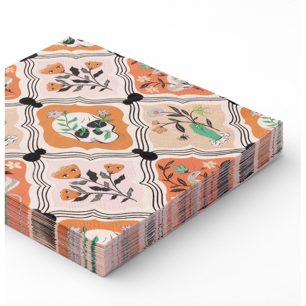 Floral Skulls Halloween Lunch Napkins
