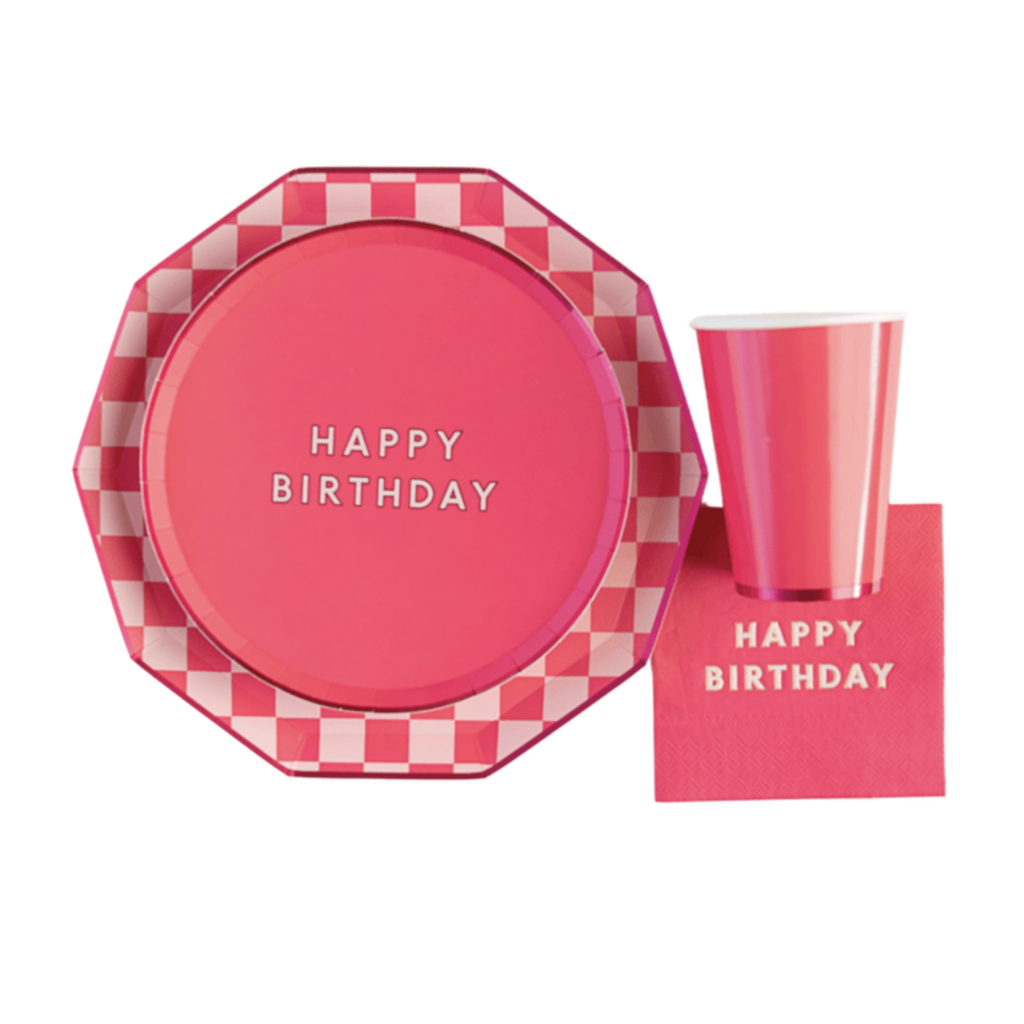 Hot Pink Happy Birthday Cocktail Napkins