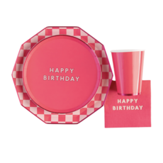Hot Pink Happy Birthday Cocktail Napkins