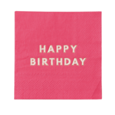 Hot Pink Happy Birthday Cocktail Napkins