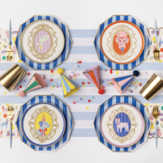 Palisades Blue Signature Cabana Stripe Plates