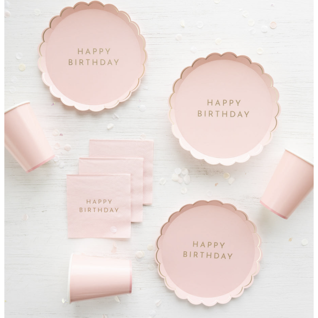 Petal Pink Signature Happy Birthday Cocktail Napkins