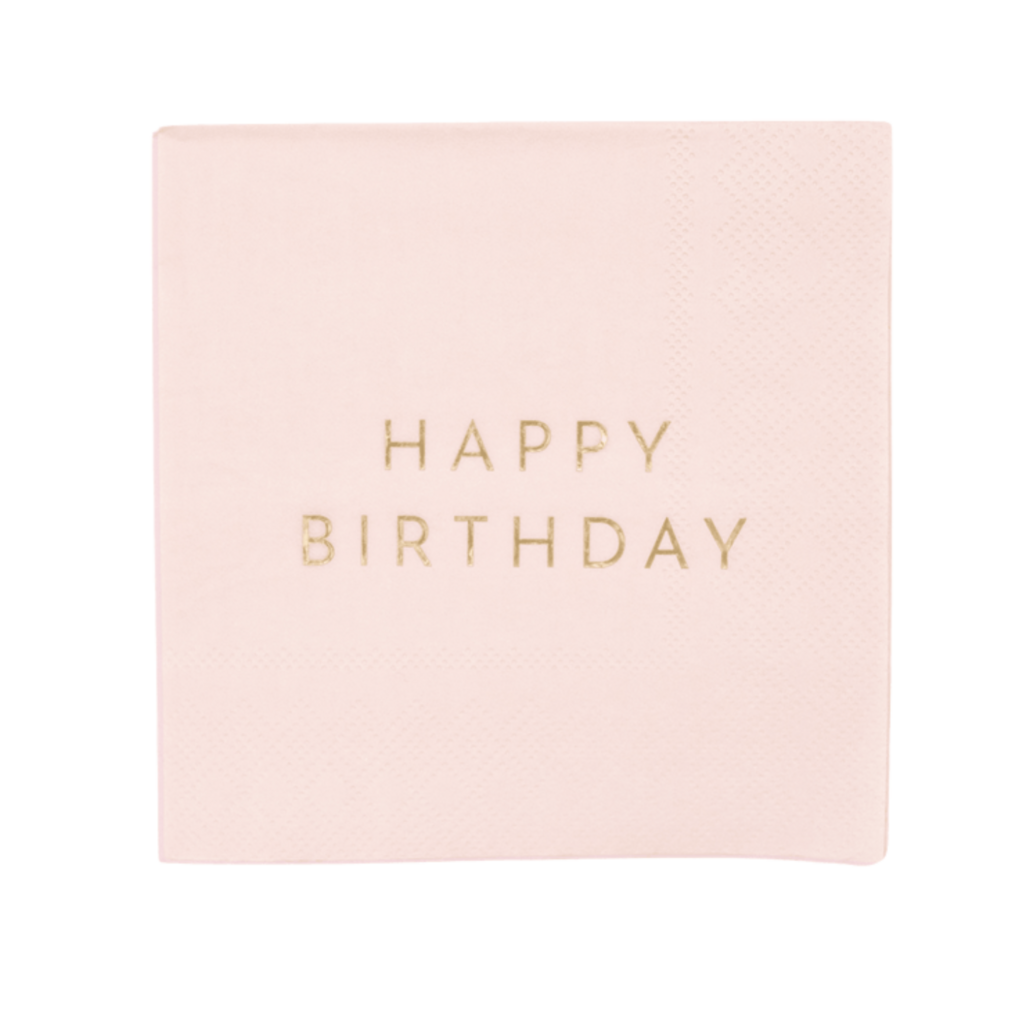 Petal Pink Signature Happy Birthday Cocktail Napkins