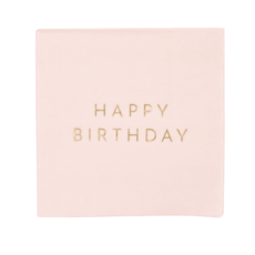 Petal Pink Signature Happy Birthday Cocktail Napkins