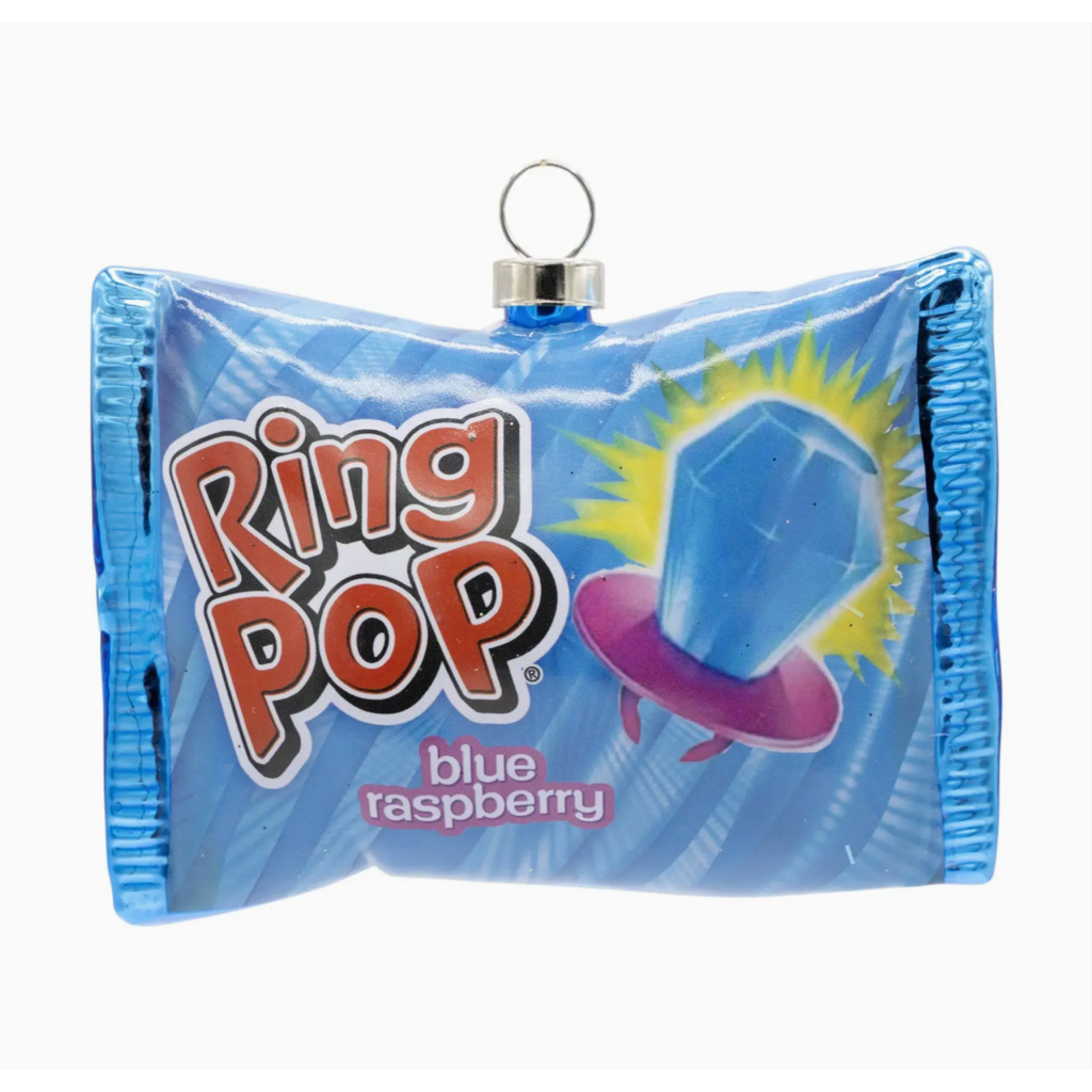 Wrapped Blue Raspberry Ring Pop Ornament