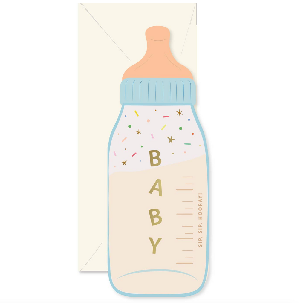 Baby Bottle Die-Cut Greeting Card