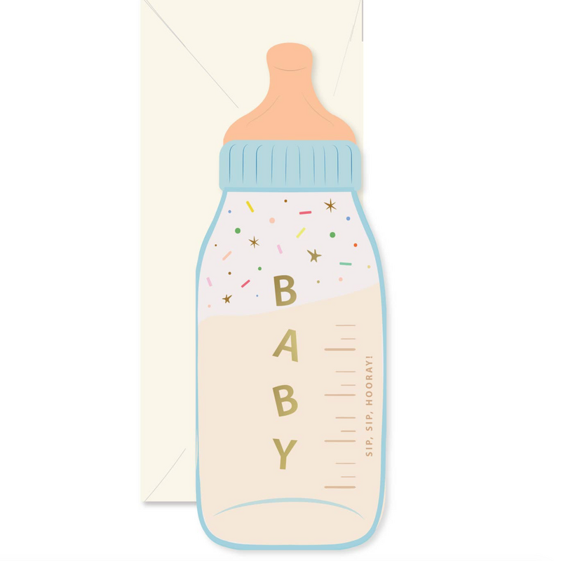 Baby Bottle Die-Cut Greeting Card