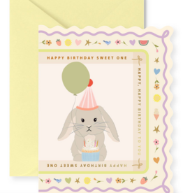 Birthday Bunny Scallop Greeting Card