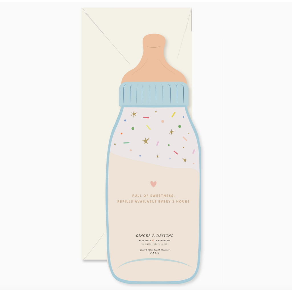 Baby Bottle Die-Cut Greeting Card
