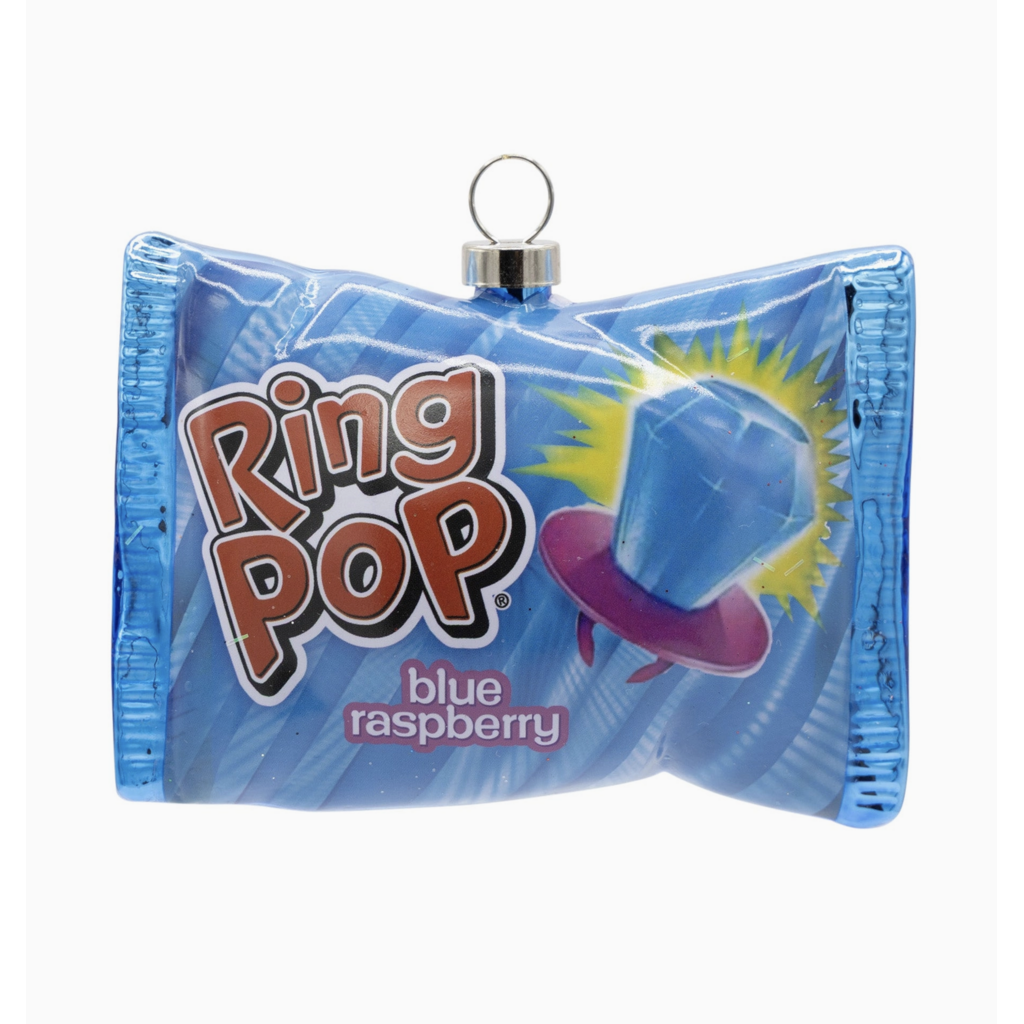 Wrapped Blue Raspberry Ring Pop Ornament