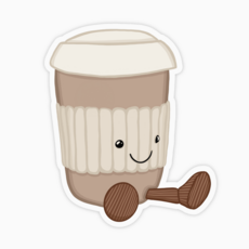 Latte Jelly Cozy Coffee Vinyl Sticker