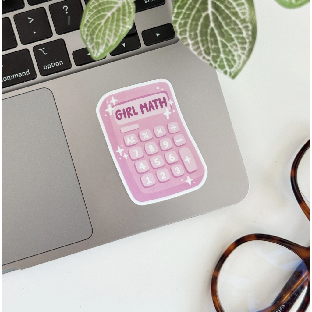 Girl Math Calculator Vinyl Sticker