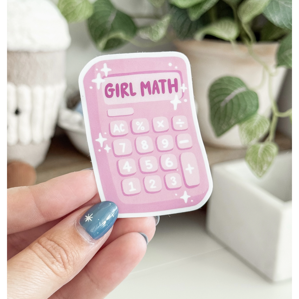Girl Math Calculator Vinyl Sticker