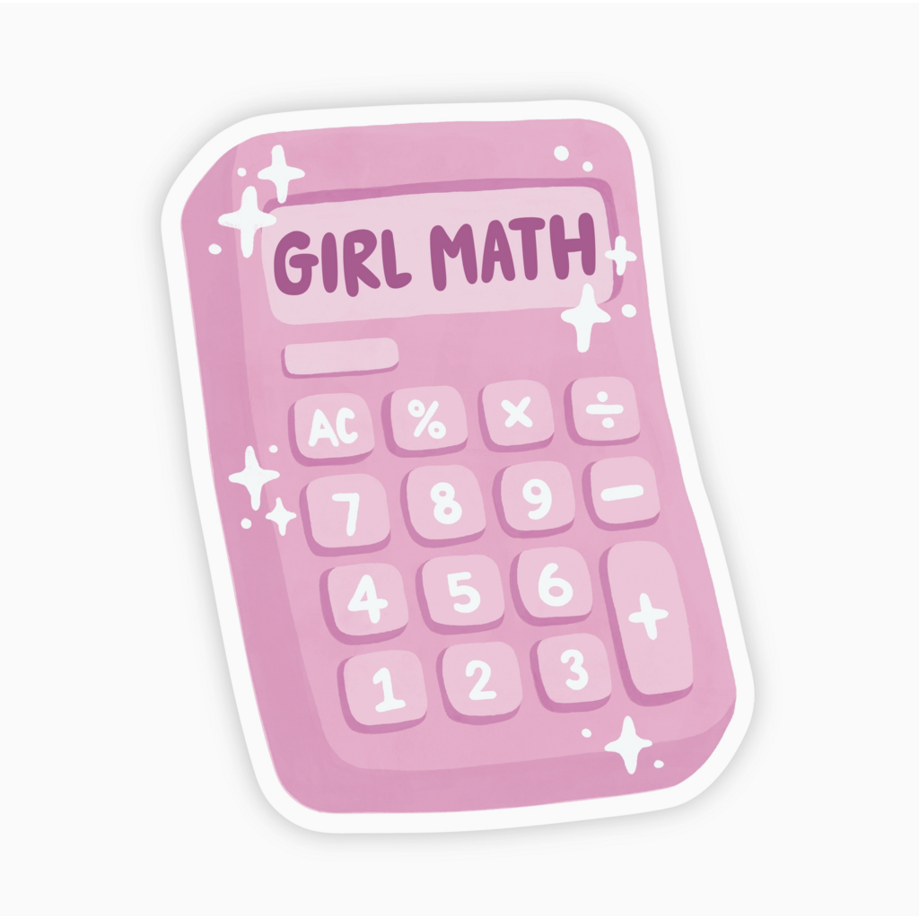 Girl Math Calculator Vinyl Sticker