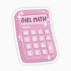 Girl Math Calculator Vinyl Sticker