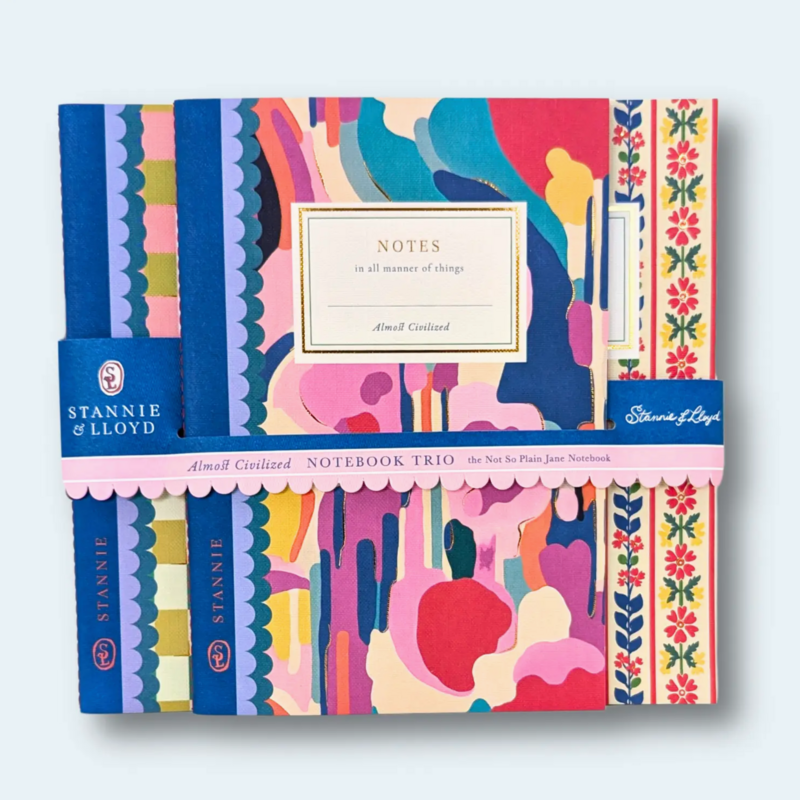 Happy Abstract Notebook Trio