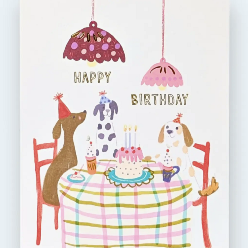 Pups Party Happy Birthday Card