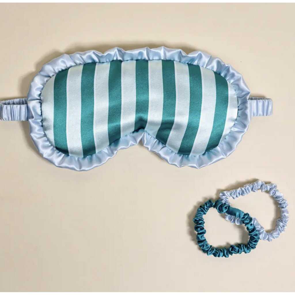 Beauty Sleep Mask-Sicily Stripes Teal