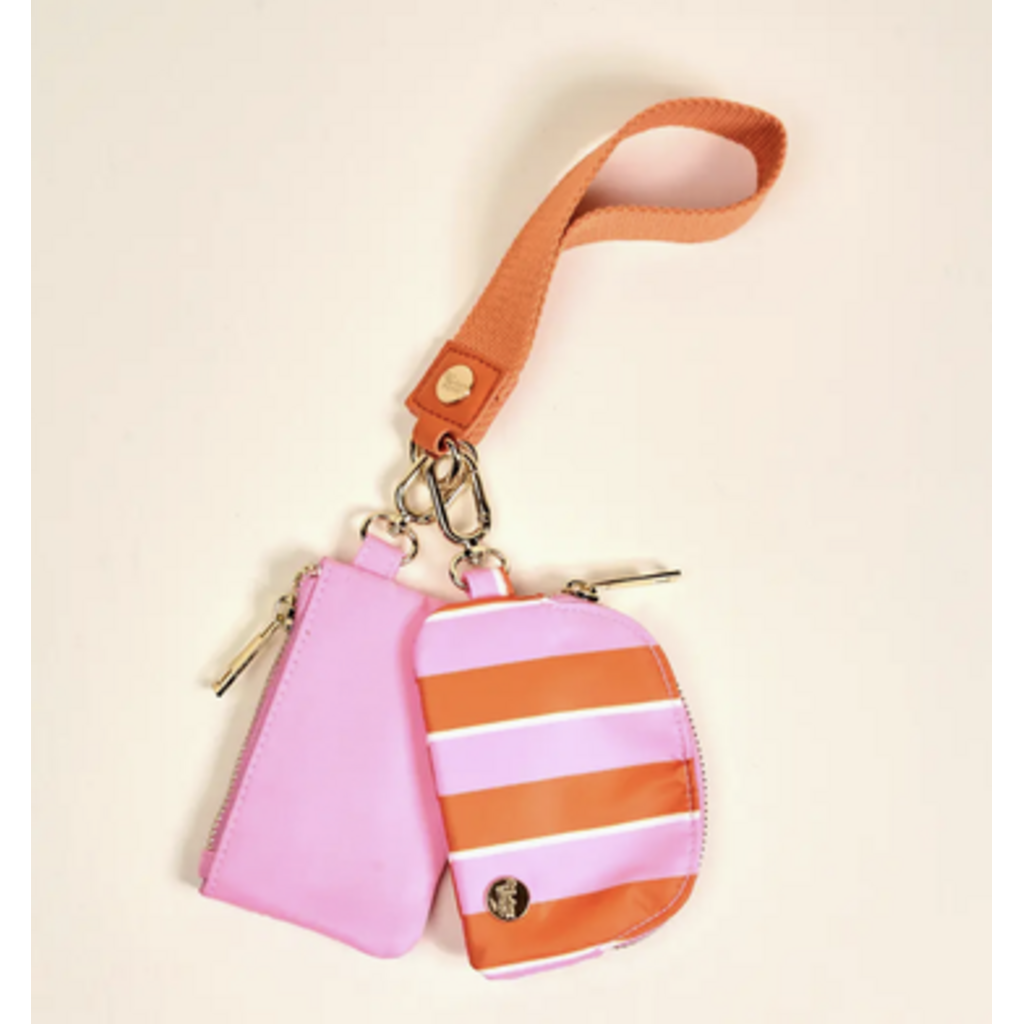 Sicily Stripes Pink Dynamic Duo Wristlet