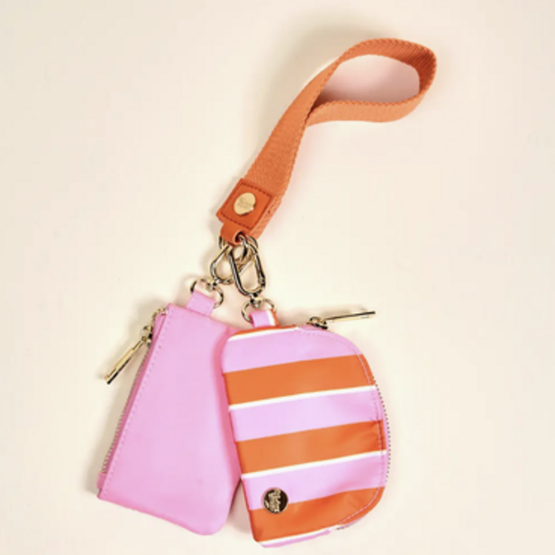 Sicily Stripes Pink Dynamic Duo Wristlet