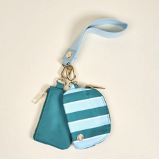Sicily Stripes Teal Dynamic Duo Wristlet