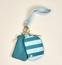 Sicily Stripes Teal Dynamic Duo Wristlet