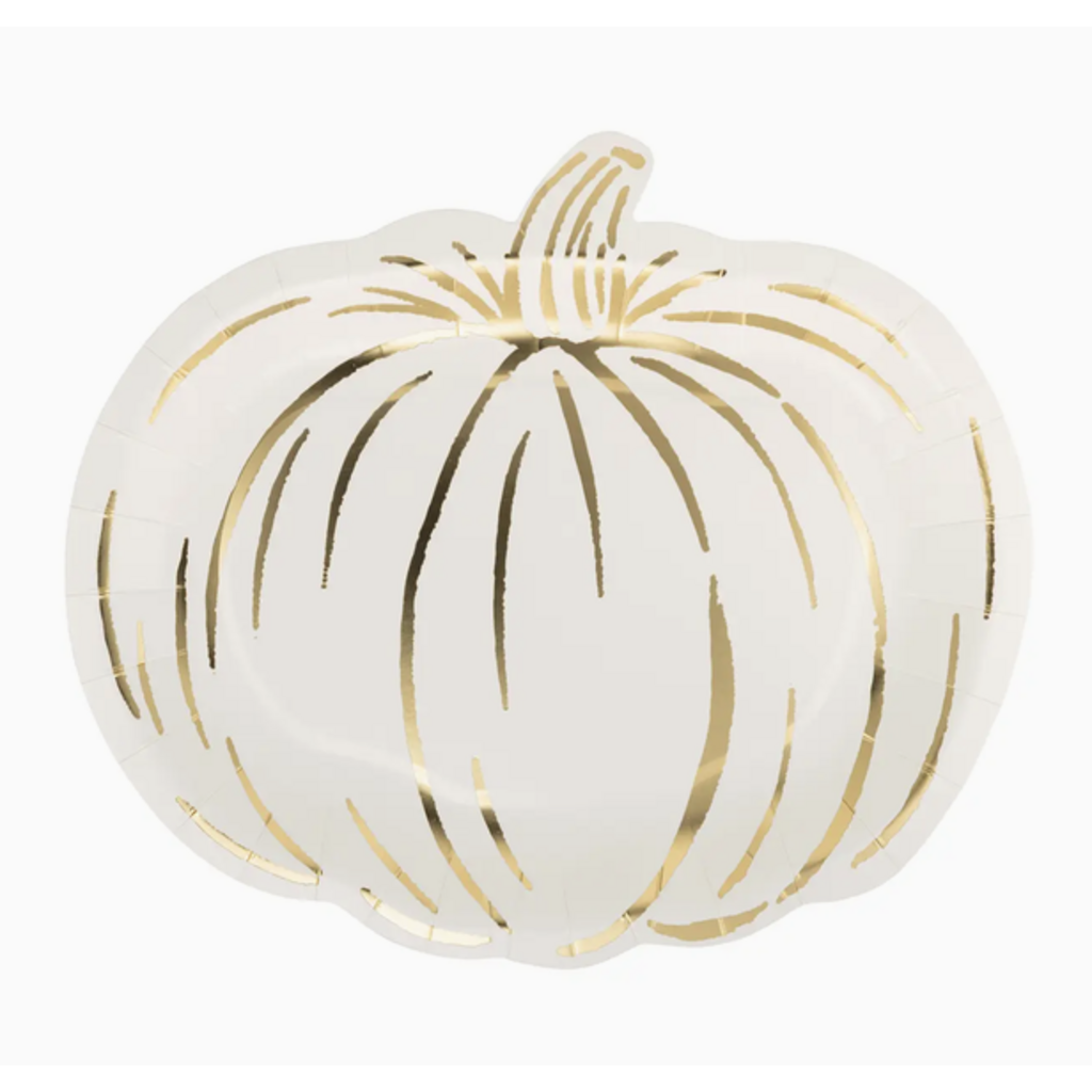 Cream Pumpkin Shaped Plates