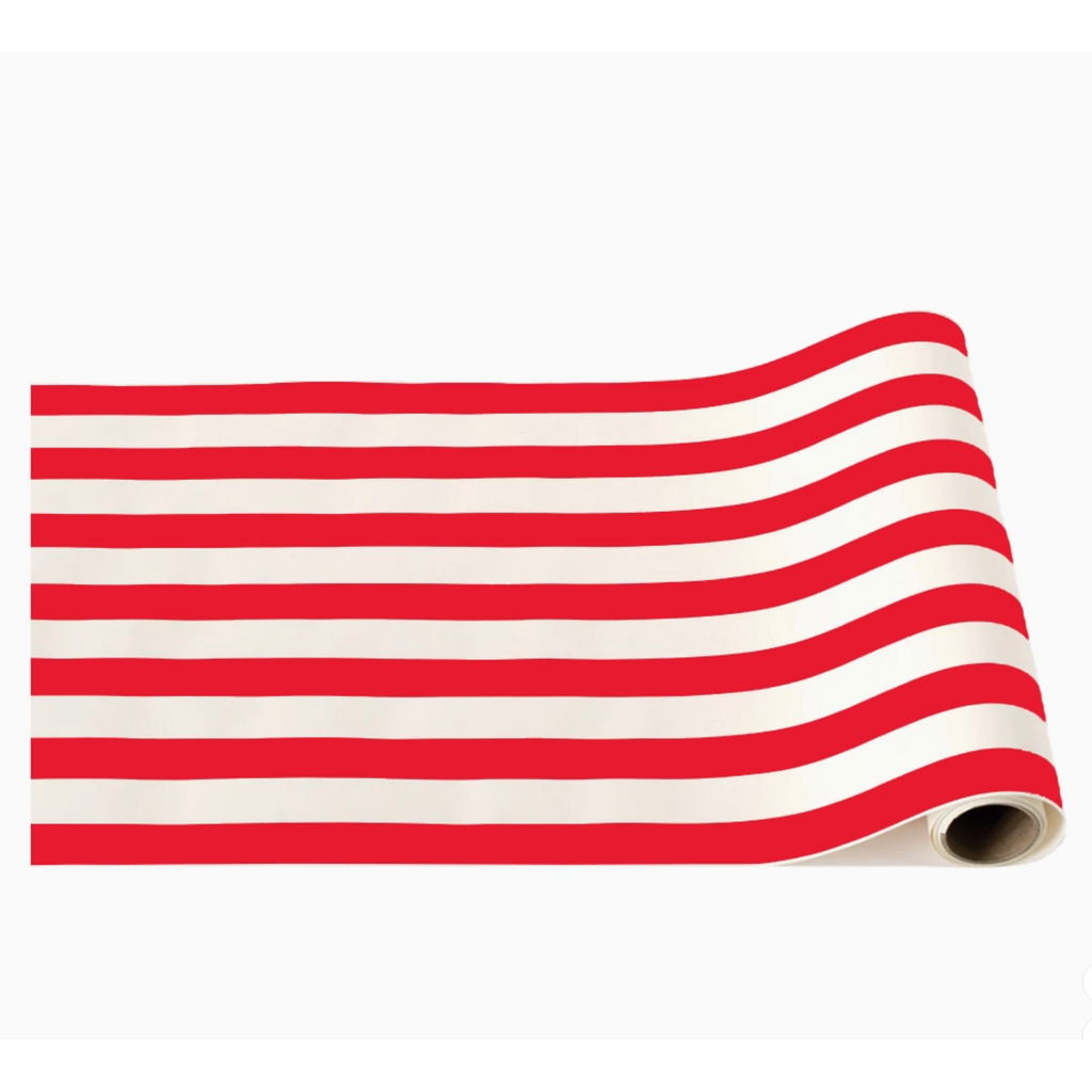 Cherry Red Cabana Stripe Table Runner
