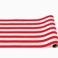Cherry Red Cabana Stripe Table Runner