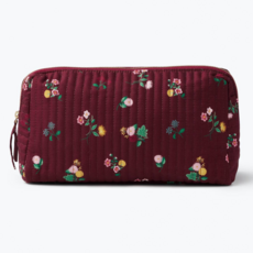 Ditsy Dahlia Quilted Large Cosmetic Pouch