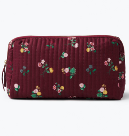 Ditsy Dahlia Quilted Large Cosmetic Pouch