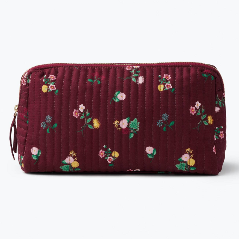 Ditsy Dahlia Quilted Large Cosmetic Pouch